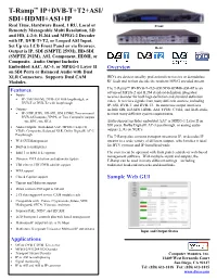 T-Ramp IP+DVB-T+T2+ASI/SDI+HDMI+ASI+IP