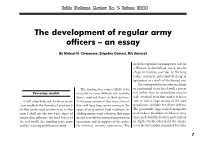 The Development of Regular Army Officers – an Essay
