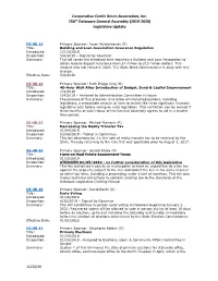 (2019-2020) Legislative Update
