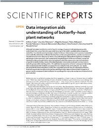 Data Integration Aids Understanding of Butterfly–Host Plant Networks