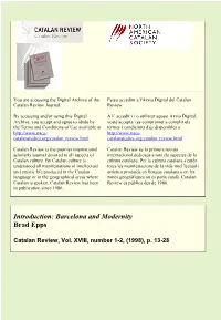 Introduction: Barcelona and Modernity Brad Epps