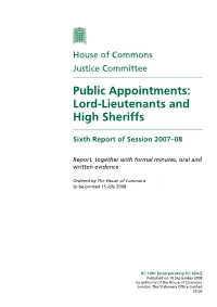 Lord-Lieutenants and High Sheriffs