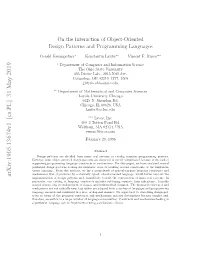 On the Interaction of Object-Oriented Design Patterns and Programming