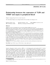Relationship Between the Expression of TLR4 and TIRAP and Sepsis in Peripheral Blood