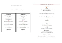St Valentine's Day Tasting Menu