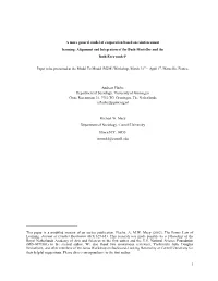 1 a More General Model of Cooperation Based On