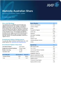 Alphinity Australian Share Quarterly Investment Option Update