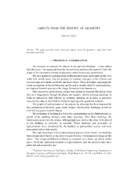 Aspects from the History of Geometry
