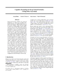 Cognitive Psychology for Deep Neural Networks: a Shape Bias Case Study