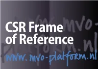 CSR Frame of Reference 2002