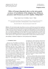 Effect of Forager-Deposited Odors on The