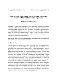 Haar Wavelet Operational Matrix Method for Solving Fractional Partial Differential Equations