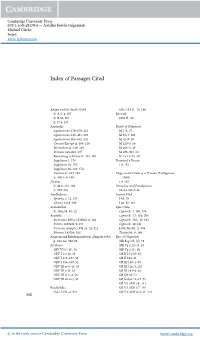 Index of Passages Cited