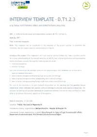 Interview Template - D.T1.2.3