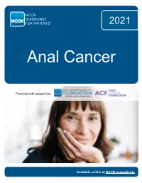 NCCN Guidelines for Patients Anal Cancer
