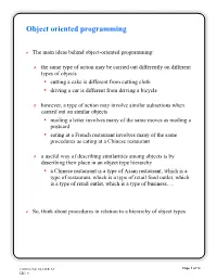 Object Oriented Programming