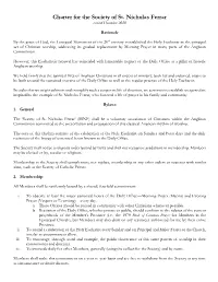Charter for the Society of St. Nicholas Ferrar Revised December 2020