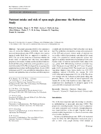 Nutrient Intake and Risk of Open-Angle Glaucoma: the Rotterdam Study