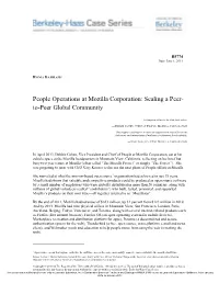 People Operations at Mozilla Corporation: Scaling a Peer-To-Peer