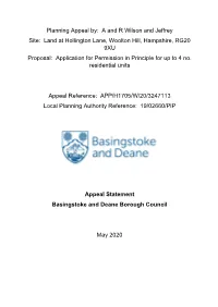Planning Appeal By: a and R Wilson and Jeffrey Site