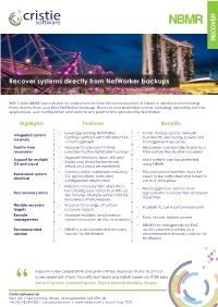 RECOVER Recover Systems Directly from Networker Backups