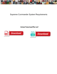 Supreme Commander System Requirements