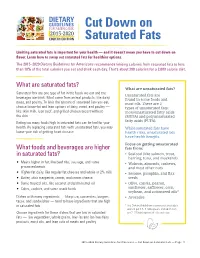 Cut Down on Saturated Fats