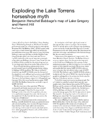 Exploding the Lake Torrens Horseshoe Myth Benjamin Herschel Babbage’S Map of Lake Gregory and Hermit Hill Rod Tucker