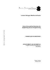 Luciano Sampaio Martins De Souza Early Vulnerability Detection For