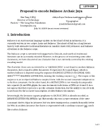 Proposal to Encode Balinese Archaic Jnya 1. Introduction