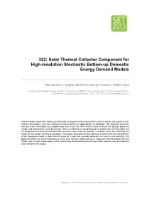Solar Thermal Collector Component for High-Resolution Stochastic Bottom-Up Domestic Energy Demand Models