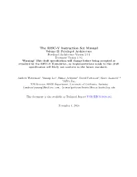 The RISC-V Instruction Set Manual