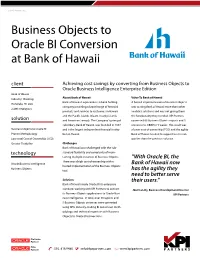 Business Objects to Oracle BI Conversion at Bank of Hawaii