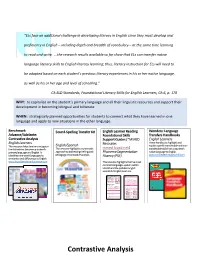 Contrastive Analysis