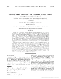 Degradation of Radar Reflectivity by Cloud Attenuation at Microwave Frequency