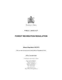 Forest Recreation Regulation