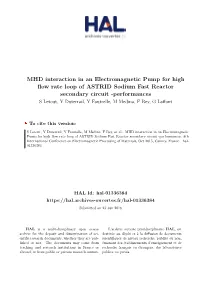 MHD Interaction in an Electromagnetic Pump for High Flow Rate Loop Of