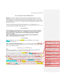 Punch List” of Key Terms and Research Strategies for the Essay Paper
