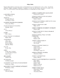 Subject Index