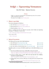 Vntex — Typesetting Vietnamese Hàn Thế Thành Reinhard Kotucha