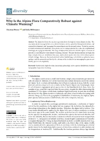 Why Is the Alpine Flora Comparatively Robust Against Climatic Warming?