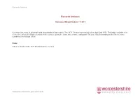 Index to Streets in the 1871 Worcestershire Census.Xlsx