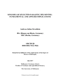 Kinomes of Selected Parasitic Helminths - Fundamental and Applied Implications