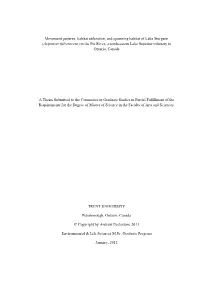 Movement Patterns, Habitat Utilization, and Spawning Habitat of Lake