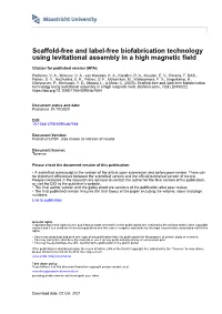 Scaffold-Free and Label-Free Biofabrication Technology Using Levitational Assembly in a High Magnetic Field