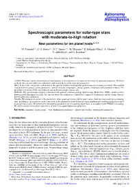 Spectroscopic Parameters for Solar-Type Stars with Moderate-To-High Rotation New Parameters for Ten Planet Hosts?,??