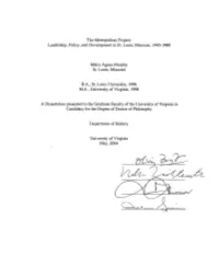 The Metropolitan Project: Leadership, Policy, and Development in St
