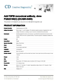 Anti-TGFBI Monoclonal Antibody, Clone FQS23189(C) (DCABH-5450) This Product Is for Research Use Only and Is Not Intended for Diagnostic Use