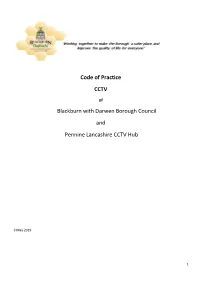 Code of Practice CCTV Blackburn with Darwen Borough Council And