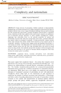 Complexity and Nationalism